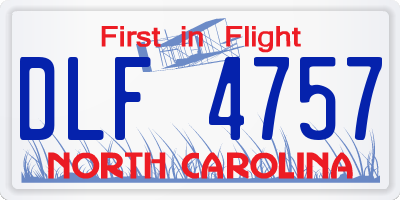 NC license plate DLF4757