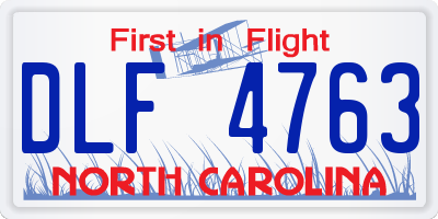 NC license plate DLF4763