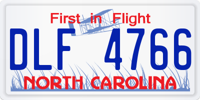 NC license plate DLF4766