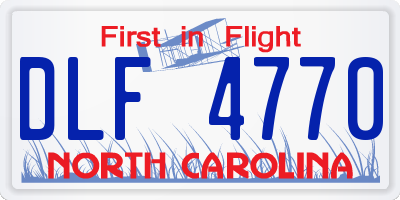 NC license plate DLF4770