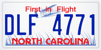 NC license plate DLF4771