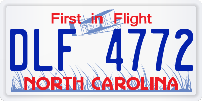 NC license plate DLF4772