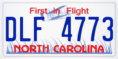 NC license plate DLF4773