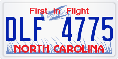 NC license plate DLF4775