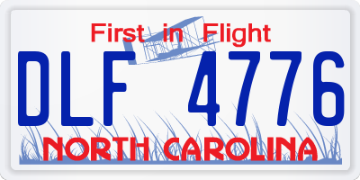 NC license plate DLF4776