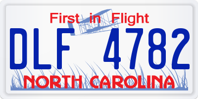 NC license plate DLF4782