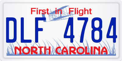 NC license plate DLF4784