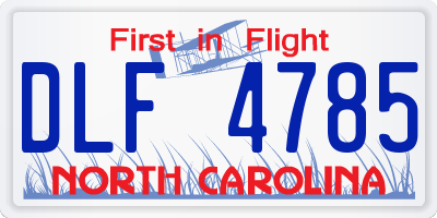 NC license plate DLF4785