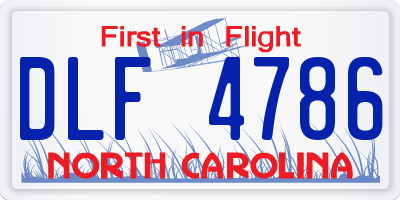 NC license plate DLF4786