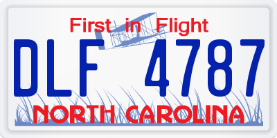 NC license plate DLF4787