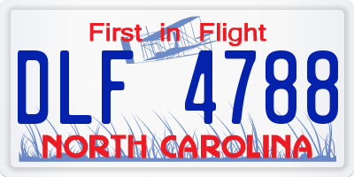 NC license plate DLF4788