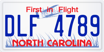 NC license plate DLF4789