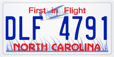 NC license plate DLF4791