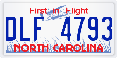 NC license plate DLF4793