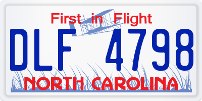NC license plate DLF4798