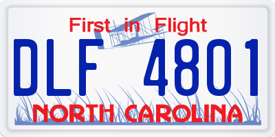 NC license plate DLF4801