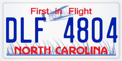 NC license plate DLF4804