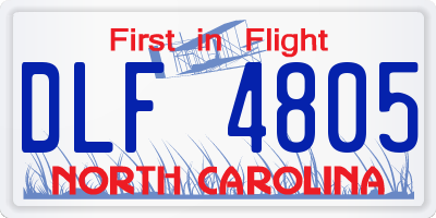 NC license plate DLF4805