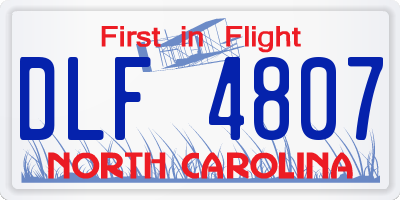 NC license plate DLF4807