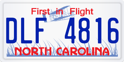 NC license plate DLF4816