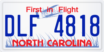 NC license plate DLF4818