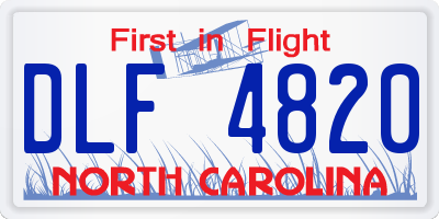 NC license plate DLF4820