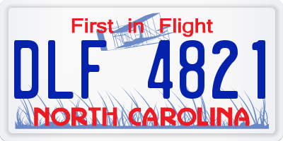 NC license plate DLF4821