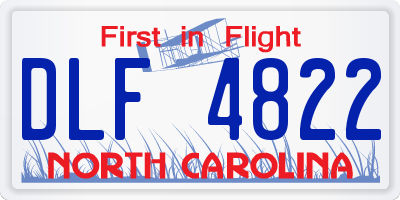 NC license plate DLF4822