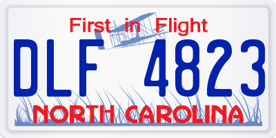 NC license plate DLF4823