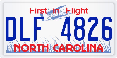 NC license plate DLF4826