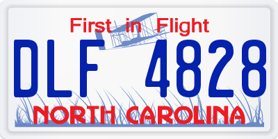 NC license plate DLF4828