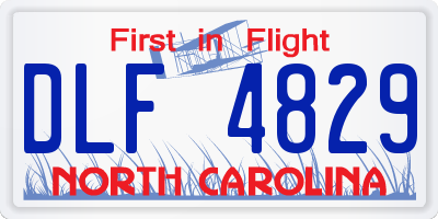 NC license plate DLF4829