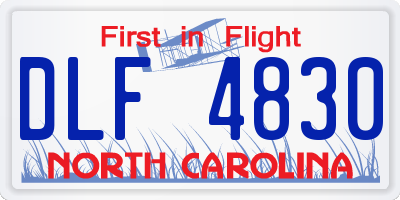 NC license plate DLF4830