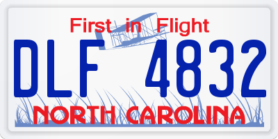 NC license plate DLF4832