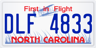 NC license plate DLF4833