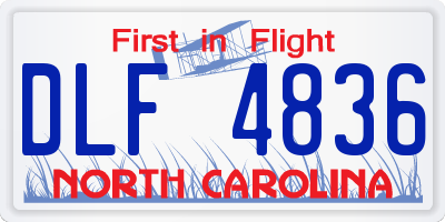 NC license plate DLF4836