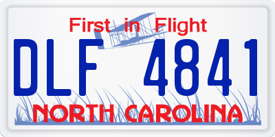 NC license plate DLF4841