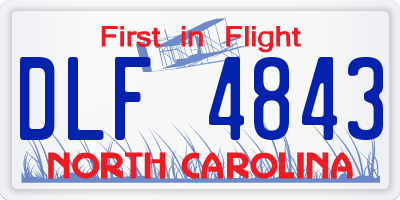 NC license plate DLF4843