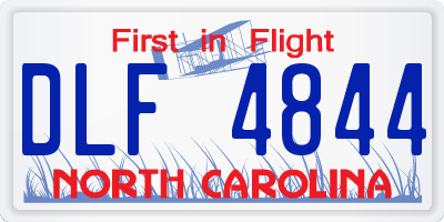 NC license plate DLF4844