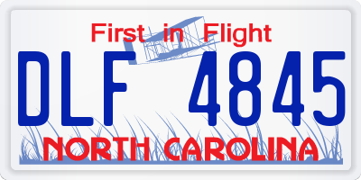 NC license plate DLF4845