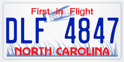 NC license plate DLF4847