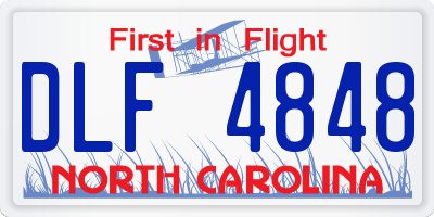 NC license plate DLF4848