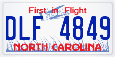 NC license plate DLF4849