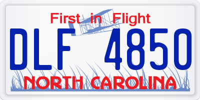 NC license plate DLF4850