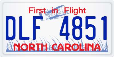 NC license plate DLF4851