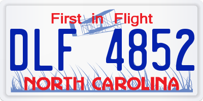 NC license plate DLF4852