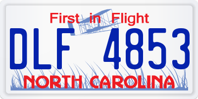 NC license plate DLF4853