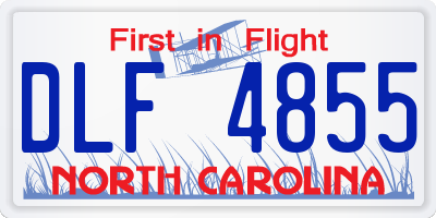 NC license plate DLF4855