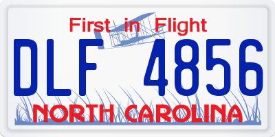 NC license plate DLF4856
