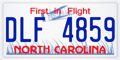 NC license plate DLF4859